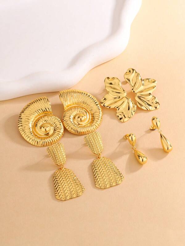 1 Pair / 4 Pairs Asymmetrical Geometric Earrings For Women, Distinctive Design, Elegant & Luxurious, Earrings