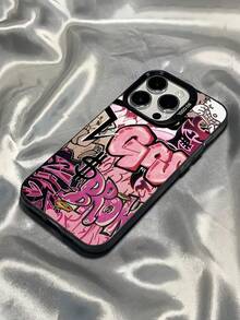 Ốp lưng điện thoại TPU chống sốc thời trang họa tiết graffiti đen hồng, 1 chiếc, họa tiết graffiti đen, phủ toàn màn hình, tương thích với iPhone 17/Air/17 Pro/17 Pro Max, 13/15/16 Pro Max, điện thoại Galaxy. Quà tặng mùa xuân, sinh nhật. - Nhiều màu - Xem 2