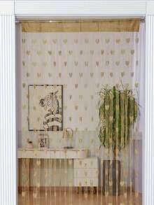 1PC Romantic Love Line Curtain, Lovely Princess Room Valentine's Day Decoration Curtain, Tassel Partition Curtain, Door Decoration Curtain, Room Decor