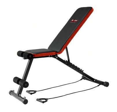 Body Sculpture Foldable Adjustable Incline Bench With Bungee Cords