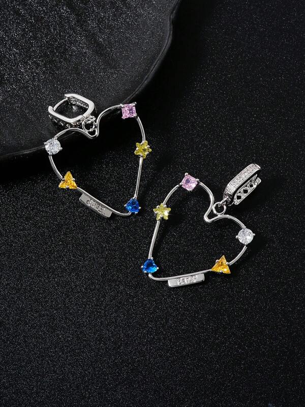 1 Pair Hip Hop Minimalist Heart Shaped Earrings