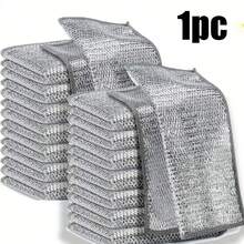 [Reusable Steel Scrubbers] Non-Scratch Steel Fleece Scrubbers | Reusable And Washable - Easily Remove Grease, Oil, And Dirt - Suitable For Kitchen, Bathroom, And Dining Room - Multicolor - View 11