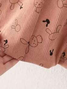 2025 Wiosna Dziewczynek Modny 3-częściowy komplet garniturowy z falbaniastym kołnierzykiem, styl brytyjski, dla malucha - Brudny różowy - Zobacz 5