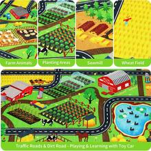 Kinder Teppich Spielmatte geeignet für 3D Stadtleben Straßenverkehr Spielzimmer, Kinder Auto Straßenkarte Spielmatte, Anti-Absorption waschbar, Lernspiel-Matte für Kleinkinder Jungen zum Spielen auf dem Bauch