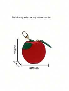 Dedoo Monedero con forma de manzana, llavero de amuleto con forma de fruta, bolsa mini monedero lindo como regalo para chicas y mujeres, monedero mini, cartera, monedero para monedas - Rojo - Ver 6