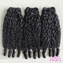 BINF Burmese Curly Bundles Human Hair 100% Unprocessed 16A Raw Virgin Hair Bundles Water Wave 1 Or 3 Or 4 Bundles 3C4A Deep Wave Bundles Human Hair With Spiral Curls Double Weft Natural Color 14-24 Inches - 自然黑色 - 查看 4