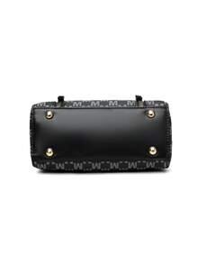 Women's Fashion Letter "M" Print Diagonal Shoulder Bag, Bohemian Style Adjustable Strap, Lightweight  For Daily Commute, Shopping, - Black - View 8