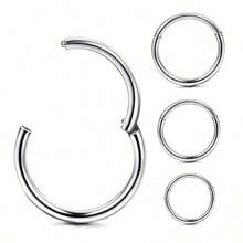 1-4 Pcs Stainless Steel Seamless Nose Rings/Piercing Jewelry, 6/8/10/12mm Twisted Unisex Punk Closed Hoop Earrings