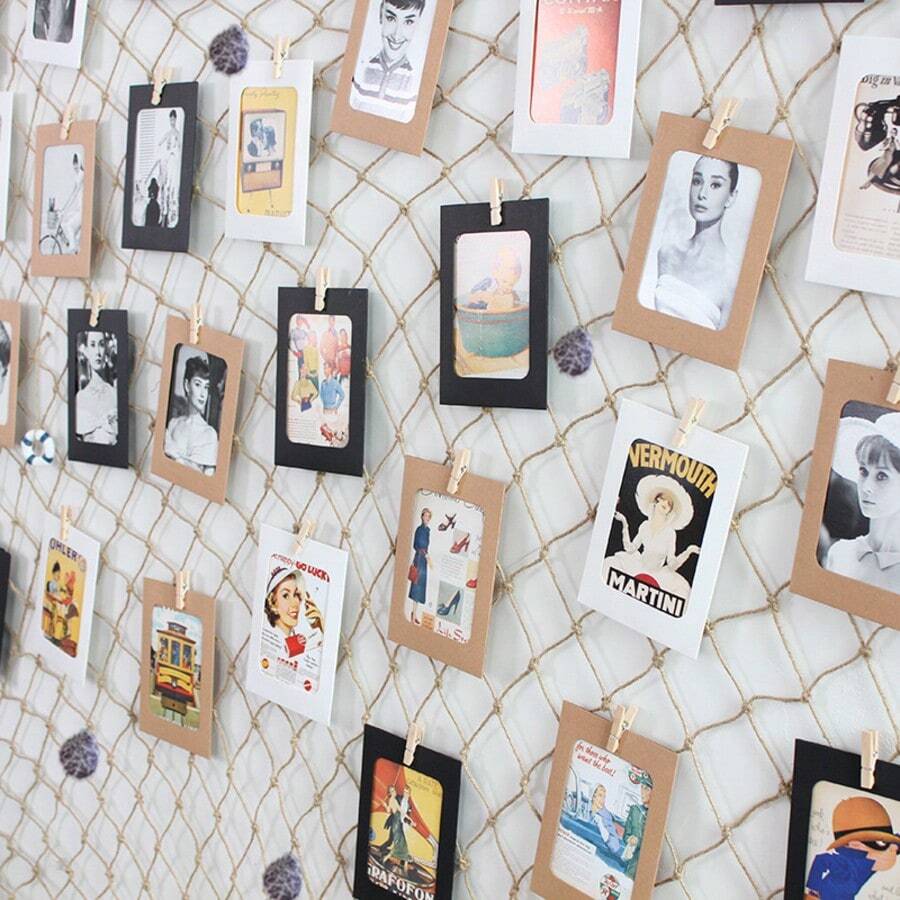 21 pièces (set) Cadres photo en papier, guirlande de pinces de cadre photo en papier vif - cadres photo en papier kraft à suspendre pour afficher des photos de 10 x 15 cm, présentoirs photo en carton DIY avec pinces et ficelles, décorations DIY faciles pour anniversaire, mariage, anniversaire, baby shower - joli bannière d'anniversaire, cadeau fête des mères, faveurs de fête, baby shower