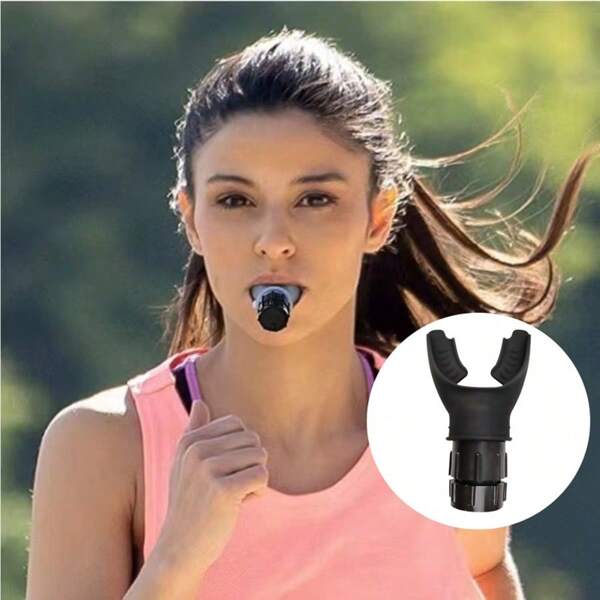 1 Stück tragbares Lungenfunktions-Atemtrainer mit Bauchmuskel-Training, verstellbarer Widerstand, Gesichtsmaske zum Sonnenschutz