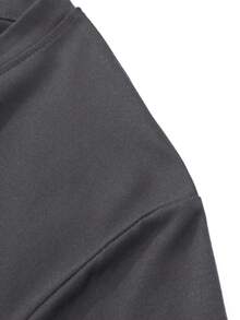 女宝宝简约涂鸦英文字母印花圆领短袖可爱上衣 - 深灰色 - 查看 4