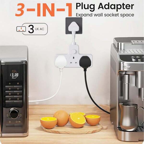 LIPWEL LIPWEL, Wall Expansion Plug, White.Modern Style, Three Sockets, One-Button Switch Control, With Powerindicator Light, With Safety Door,Suitable For Power Strips And Powerexpansion Plugs In Homes, Offices Andkitchens.