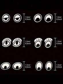 1000pcs Self Adhesive Art Eye Decoration Sticker, Eye Self-Adhesive Paper For Handmade Paper-Cut, Doll Decoration Crafts Toys And Home Decoration