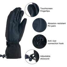 Winter Rechargeable Electric Warm Heated Gloves Men Women Battery Powered Heating Gloves,Waterproof Touchscreen Thermal Insulated Heated Gloves For Winter Sports Outdoors Climbing Hiking Hand Warmer - Black - View 10