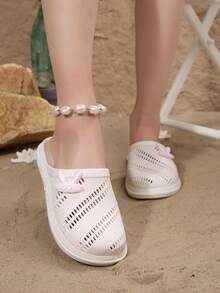 Cute Cartoon Flower Thick Sole Anti-Slip Soft Bottom Slippers, Suitable For Bathroom, Shower, Beach - Beige - View 3