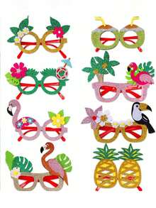 1/8pcs Random Color Party Glasses Beach Dance Decoration Funny Photo Props Flamingo Coconut Tree Eyeglass Frames Thanksgiving, Christmas, Birthday Creative Gifts, Halloween Decoration