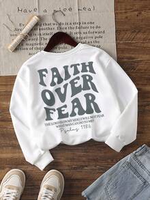 1pc Girls Casual Printed Pullover Crew Neck Sweatshirt, Autumn/Winter Student Young Clothing Long Sleeve Top - The Ultimate Crew Neck Sweatshirt Series Suitable For Every Young Trendsetter