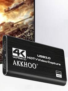 Capture Card, Audio And Video Capture Card With Microphone 4K HDTV Loop Output, 1080p 60fps Video Recorder Is Suitable For Games/Live Broadcast/Video Conference, And Switch/PS/OBS/ Camera/PC. - Black - View 4