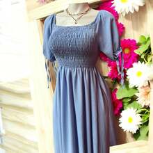 VESTIDO LARGO TIPO CAMPESINO CON MANGA MOD. ALY - Azul Wander - Ver 7