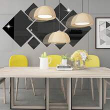 7 Pcs Acrylic Mirror Wall Stickers With Adhesive Art Decal Satin Paper Bedroom Home DIY Decor Removable Stickers