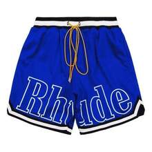 ⭐RHUDE⭐Men Knit Drawstring Sweat Loose Casual Beach Pants Quarter Shorts@UK  UK - Blue - View 8