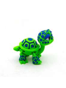 1 pièce Figurine de tortue debout articulée imprimée en 3D avec tête articulée et bras et jambes mobiles, coquille multicolore, figurine de décoration pour la maison, décoration de bureau, cadeau pour les amateurs de tortues, cadeau animal mignon