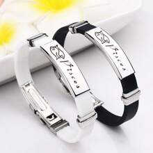 Stainless Steel Constellation Bracelet For Women Men Zodiac Sign Leather Bracelet Wristband Jewelry Birthday Gift