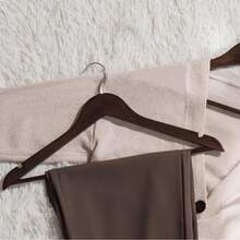 1/5pcs-Solid Wood Clothes Rack Clothing Shop Hotel Non-Slip Non-Marking Wooden Clothes Hanging Clothes Props Wooden Trouser Rack Coat Racks - Retro Color - View 1