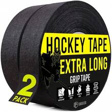 Hockey Tape Multipurpose Cloth Tape 60 Feet/Roll For Lacrosse Baseball & Softball Bats, Pullup Bars, Sports Gift Perfect For Wrist, Ankle, Foot, Gymnastics Bar Tape, Fde Grip Tape - Black - View 2