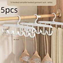 1pc/5pcs12-Hook Plastic Hanger Set: Space-SavingOrganizer For Bras, Tank Tops, And More In YourCloset