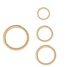 1-4 Pcs Stainless Steel Seamless Nose Rings/Piercing Jewelry, 6/8/10/12mm Twisted Unisex Punk Closed Hoop Earrings