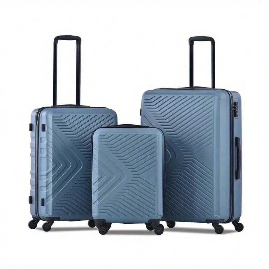 3-Piece Hardshell Expandable Luggage Set With Spinner Wheels And TSA Lock - 20, 24, 28 - Blue