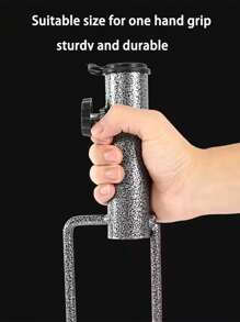 2pcs Heavy-Duty Metal Umbrella Stand Holder, Adjustable Portable Spiral Ground Anchor For Flag, Umbrella, Fishing Rod, Outdoor Park & Beach Use, Fits Soil & Lawn, 14in Insertion Depth