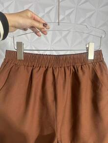 WOMEN'S SHIRT AND SHORTS SET SP013 - Brown - View 6
