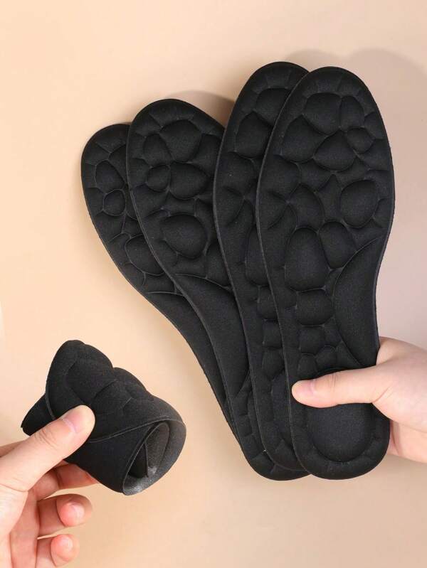 Black Breathable Comfortable Sweat-Absorbent Anti-Odor Daily Sports Insoles