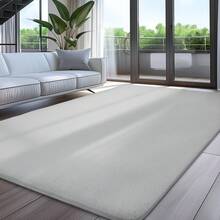 Sour Lemon Rugs Living Room - Grey Area Rugs For Bedroom Faux Rabbit Fur Large Rug,Anti Slip Rug Large Floor Carpet Short Pile Area Rug For Living Room, Bedroom, 160X230CM - Light Grey - View 6