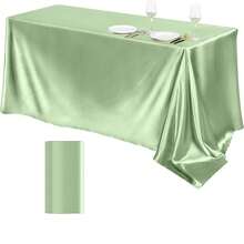 1/2pcs 58"X71" Satin Tablecloth, Emerald Green Lustrous Fabric Tablecloth, Smooth Texture, Suitable For Wedding, Party, Banquet, Event, Christmas, Thanksgiving, Halloween, Buffet Decoration - متعدد الألوان - مشاهدة 10