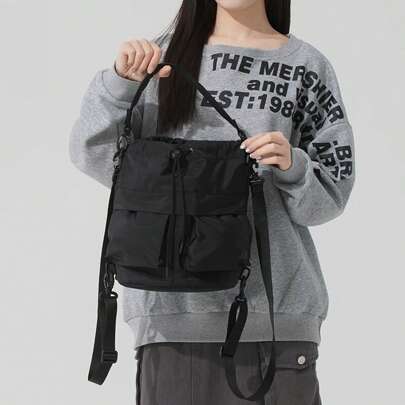 New Balance NB Women's Backpack 2025 New Sports Leisure Travel Commuting Drawstring Backpack Student Schoolbag LAB51410BK