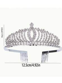 Băng đô cài tóc công chúa hoàng gia, vương miện đính đá lấp lánh kèm lược, phụ kiện tóc cô dâu, đám cưới, sinh nhật, tiệc tùng, phong cách công chúa thời trang, kích thước 4.92x1.77 inch, phụ kiện trang sức cho phụ nữ trong những dịp đặc biệt, đám cưới, sinh nhật và lễ tình nhân. - trắng - Xem 4