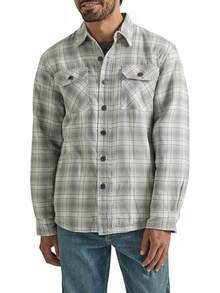 Men's Long Sleeve Sherpa Lined Shirt - Fashionable & Warm - Vaporous Gray - View 1