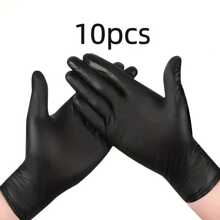100/50/20/10/6 piezas Guantes desechables de nitrilo negros, sin polvo, sin látex, resistentes para limpieza doméstica, guantes impermeables para cocina, tatuajes, teñido de cabello, mascotas, salón de belleza, artículos de limpieza, herramientas para el hogar