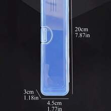 1pc Fragrance-Free Travel Toothbrush Case, Portable Transparent Electric Toothbrush And Toothpaste Container, Breathable Toothbrush Box, Suitable For Asian Series - Transparent - View 3