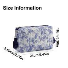 花卉化妆包，带两个婴儿车肩带的旅行化妆包，女士大容量洗漱包，轻便旅行收纳包，旅行必需品度假暑假返校学校用品包，女士旅行包，旅行用品化妆包