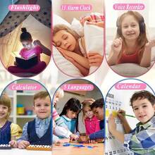 Reloj inteligente para niños, reloj inteligente para niñas y niños con 26 juegos, cámara, grabadora de video y reproductor, podómetro, calendario, linterna, audiolibro, etc., juguetes y regalos para niños de 4 a 12 años (rosa) - Rosa-h15 - Ver 7