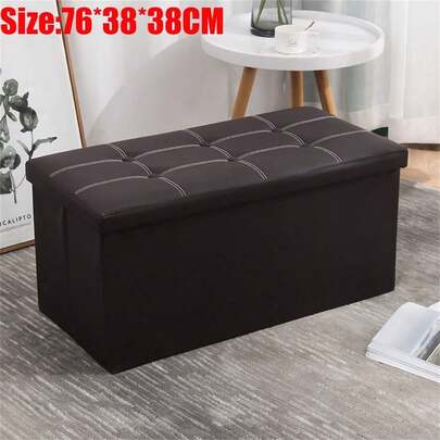 Large Seater Folding Storage Ottoman Pouffe Bench Seat Blanket Toy Chest Box UK Back To School Dormitory Storage