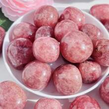 3pcs/5pcs Natural Polished Strawberry Quartz Tumbled Stones, Aromatherapy Stones, For Home Decor, Office Decor, Holiday Gifts, Etc.