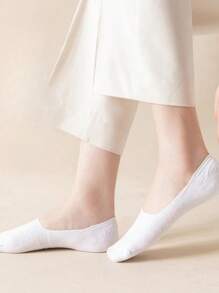 5/10/20 paires de chaussettes bateau pour femmes, de couleurs aléatoires, peu profondes avec un revêtement de silicone antidérapant, chaussettes invisibles pour le printemps/l'été