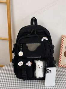 حقيبة ظهر كاواييمع إكسسوارات جذابة، حقيبة ايتا مضادة للسرقة للمراهقين، حقيبة ظهر مدرسية للفتيات والمراهقين وطلاب المدارس المتوسطة، حقيبة ظهر كيوت للأطفال، حقيبة ظهر للحاسوب المحمول