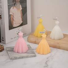 1pc Wedding Dress Scented Candle Set, Creative Home Decor, Photography Prop, Wedding Favors & Gift - Multicolor - View 3