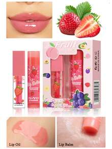 Fruit Lip Oil Lip Balm Gift Set Soft Moisturizing Lip Care To Prevent Dry And Cracked Lips Lip Balm Water Light Lip Oil